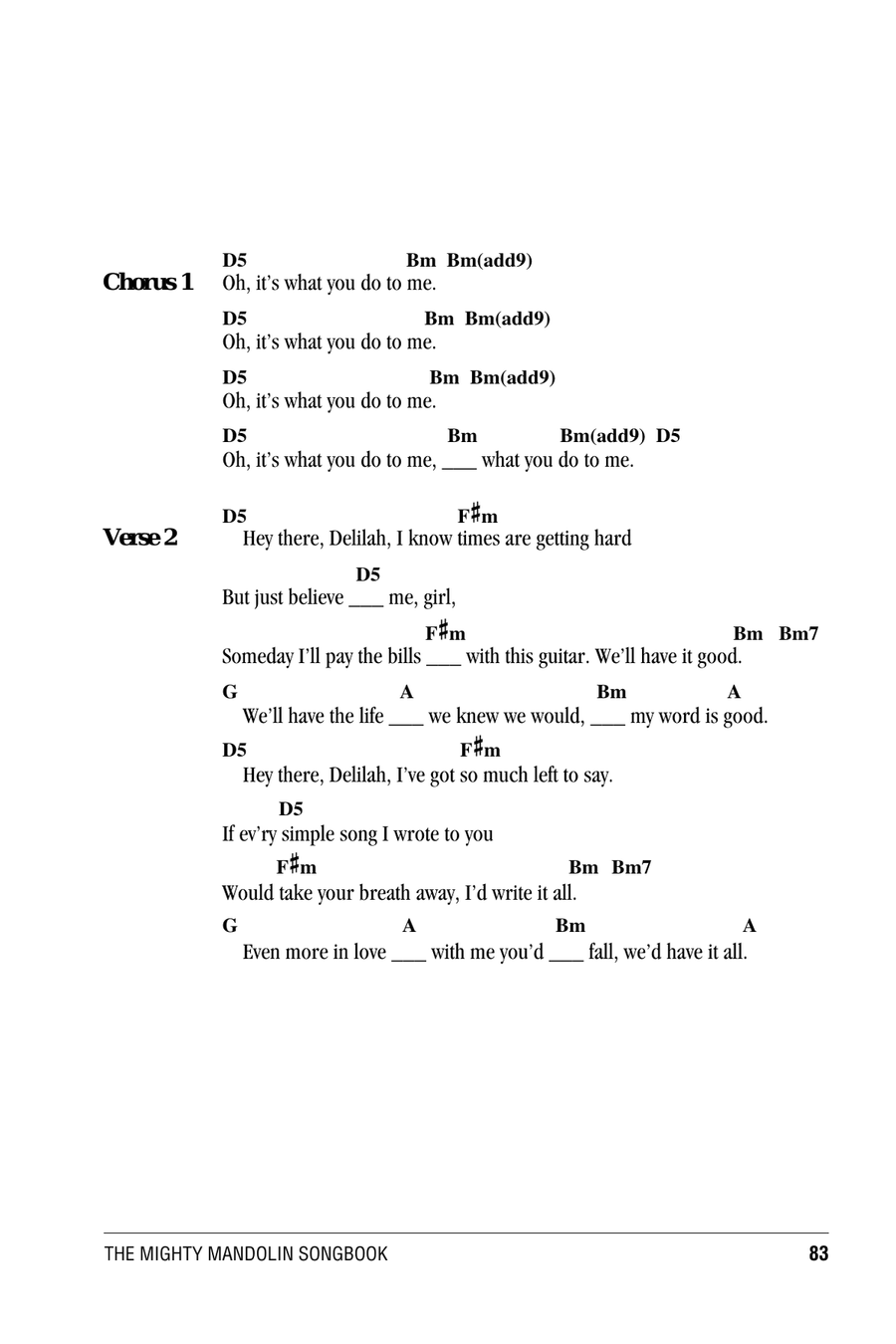 Hey There Delilah Mandolin scores gallery preview page 2