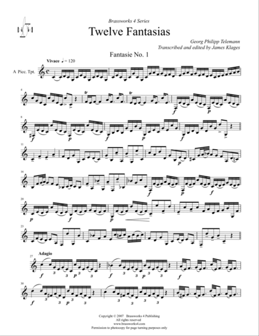 12 Fantasias Cornet scores gallery preview page 2