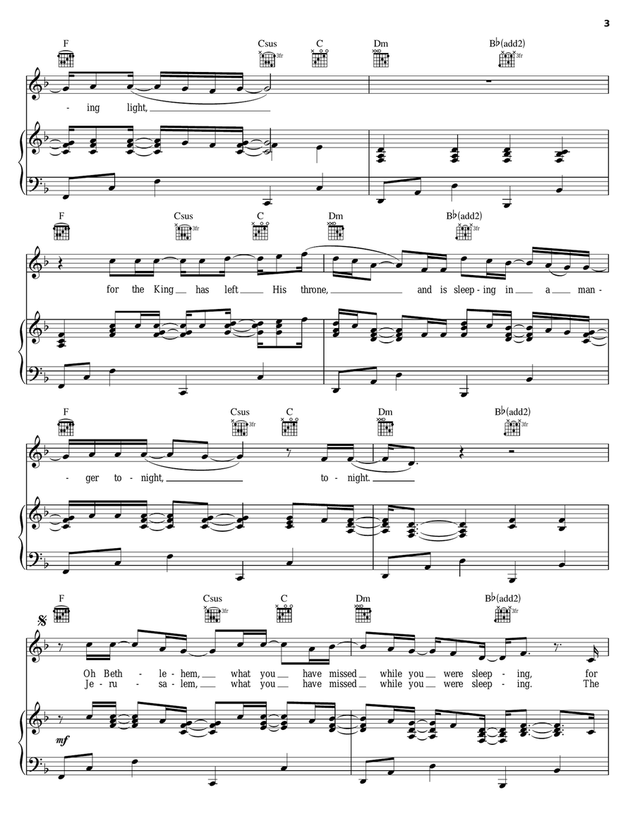 While You Were Sleeping Piano, Vocal, Guitar scores gallery preview page 3
