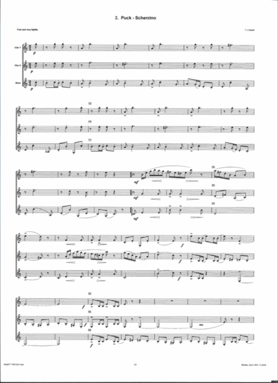 Four Trifles (1906) by Thomas James Hewitt for Clarinet Trio (2 Bb & Bass) Clarinet Trio scores gallery preview page 4