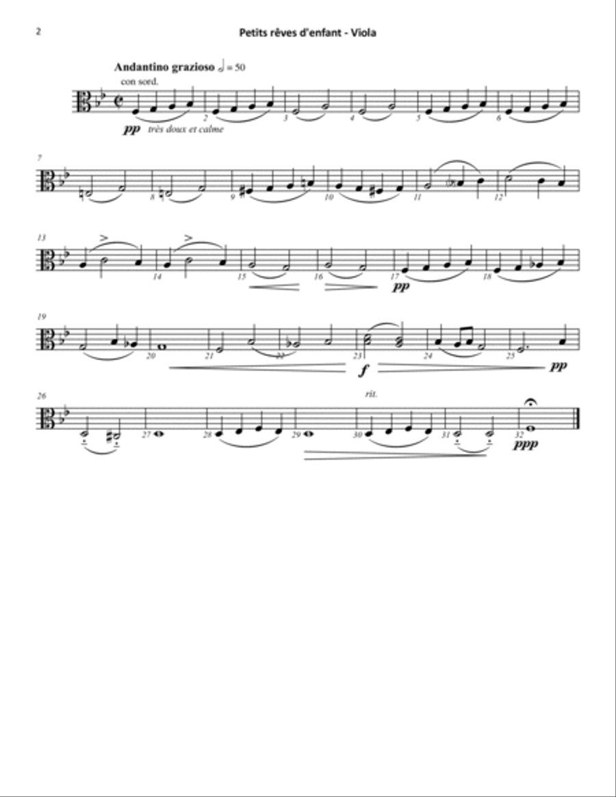 Petits rêves d'enfant (Dubois) STRING QUARTET String Quartet scores gallery preview page 6