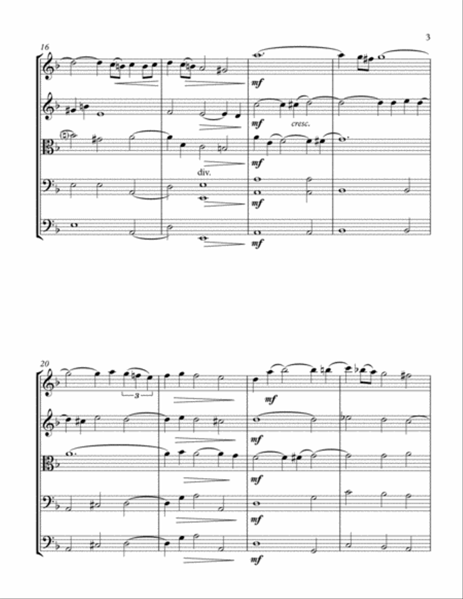 Adagio for String Ensemble Small Ensemble scores gallery preview page 3