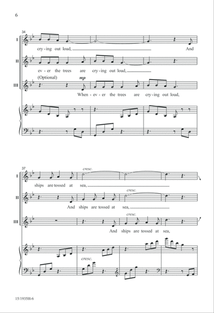 Windy Nights 3-Part scores gallery preview page 6