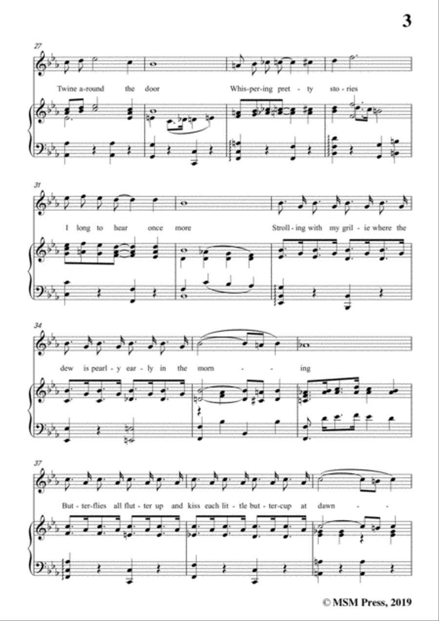 Walter Donaldson-Carolina In The Morning,in E flat Major,for Voice and Piano Voice Solo scores gallery preview page 5
