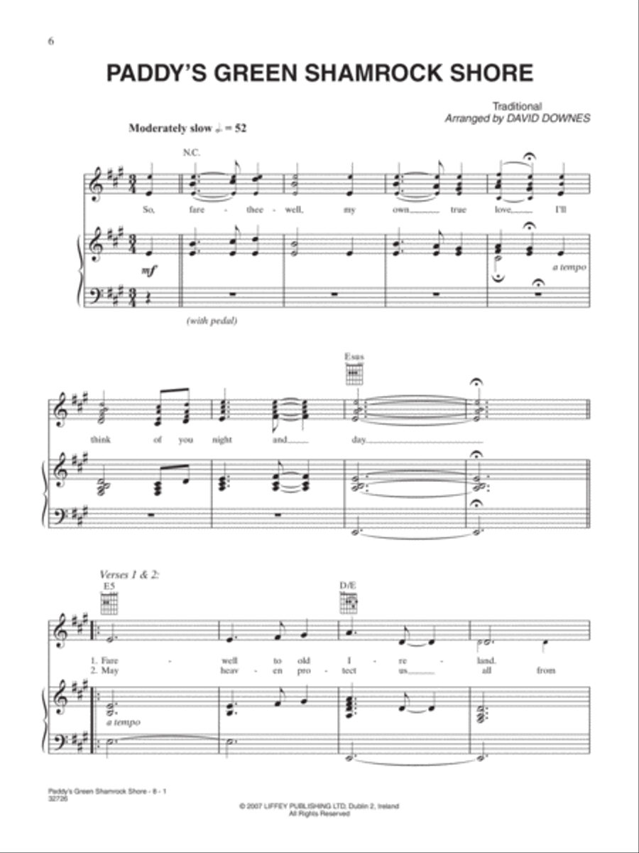 Paddy's Green Shamrock Shore Piano, Vocal, Guitar scores gallery preview page 1