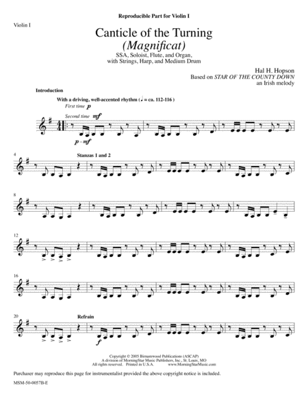 Canticle of the Turning (Magnificat) (Downloadable Instrumental Parts)