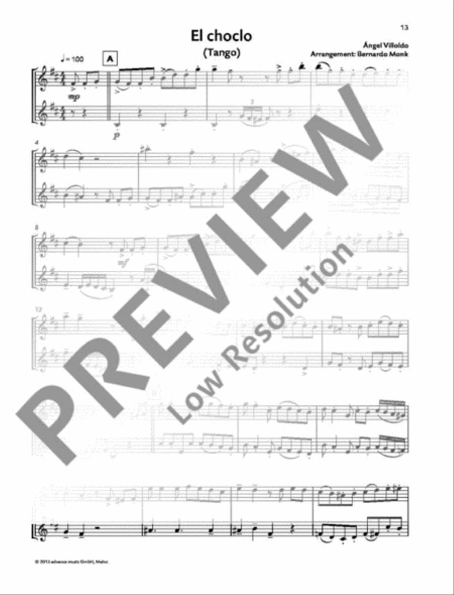 El choclo Saxophone Duet scores gallery preview page 2