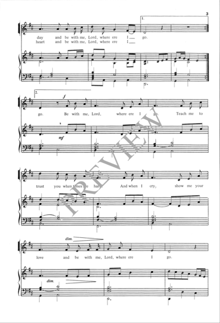 Be with Me, Lord Unison Choir scores gallery preview page 4