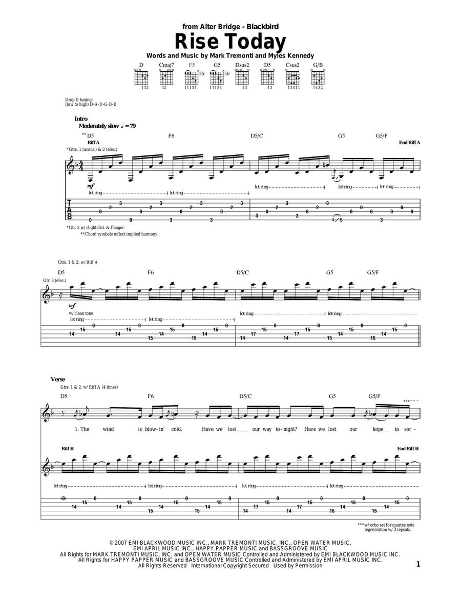 Rise Today Rise Today Acoustic Guitar scores gallery preview page 1