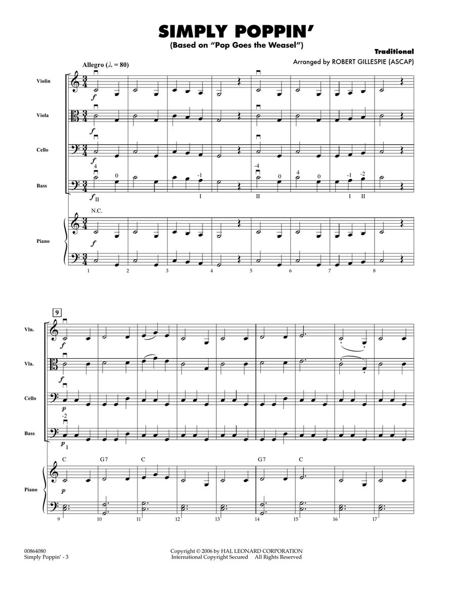 Simply Poppin' (based On Pop Goes The Weasel) - Full Score