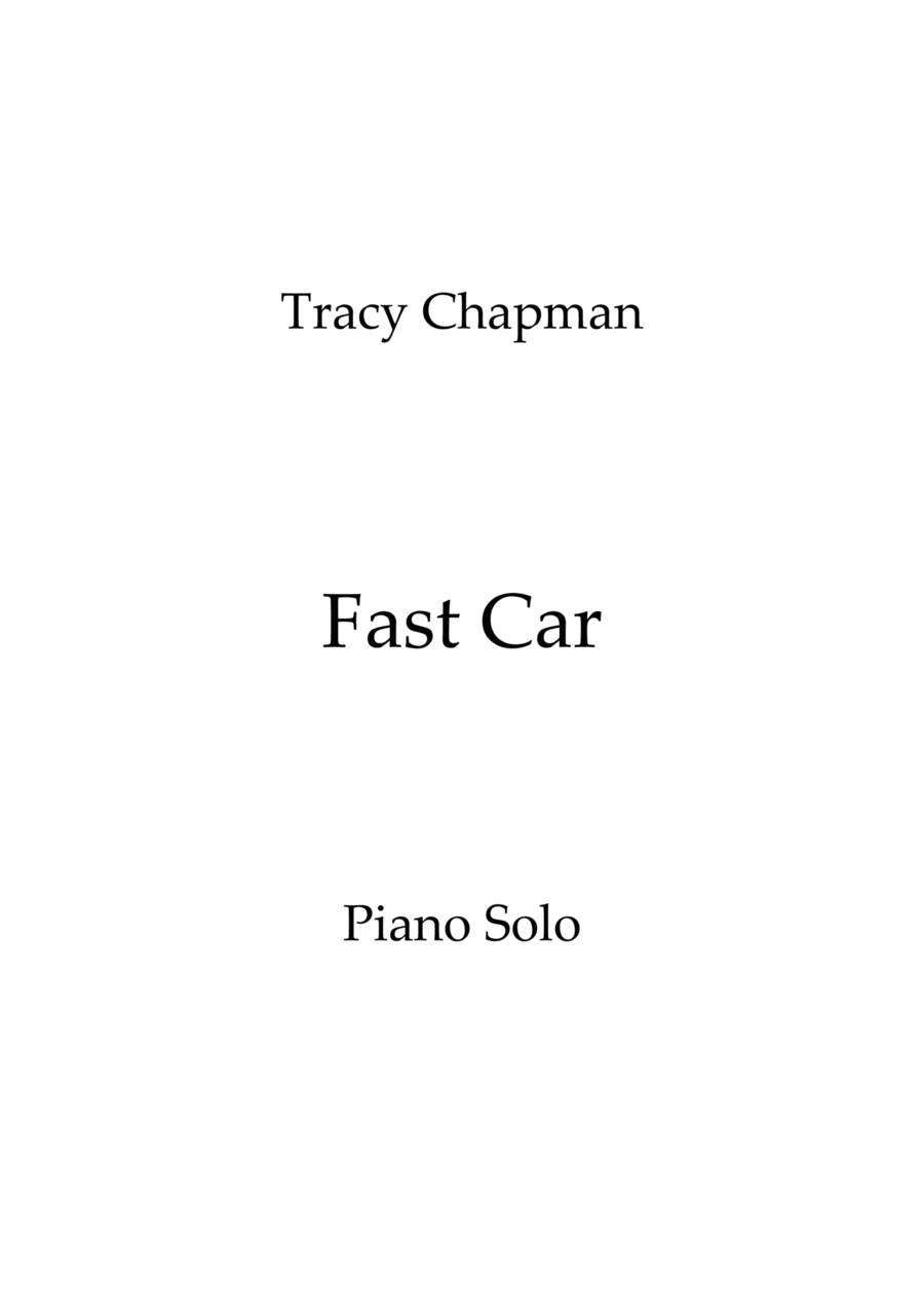 Fast Car Piano Solo scores gallery preview page 1