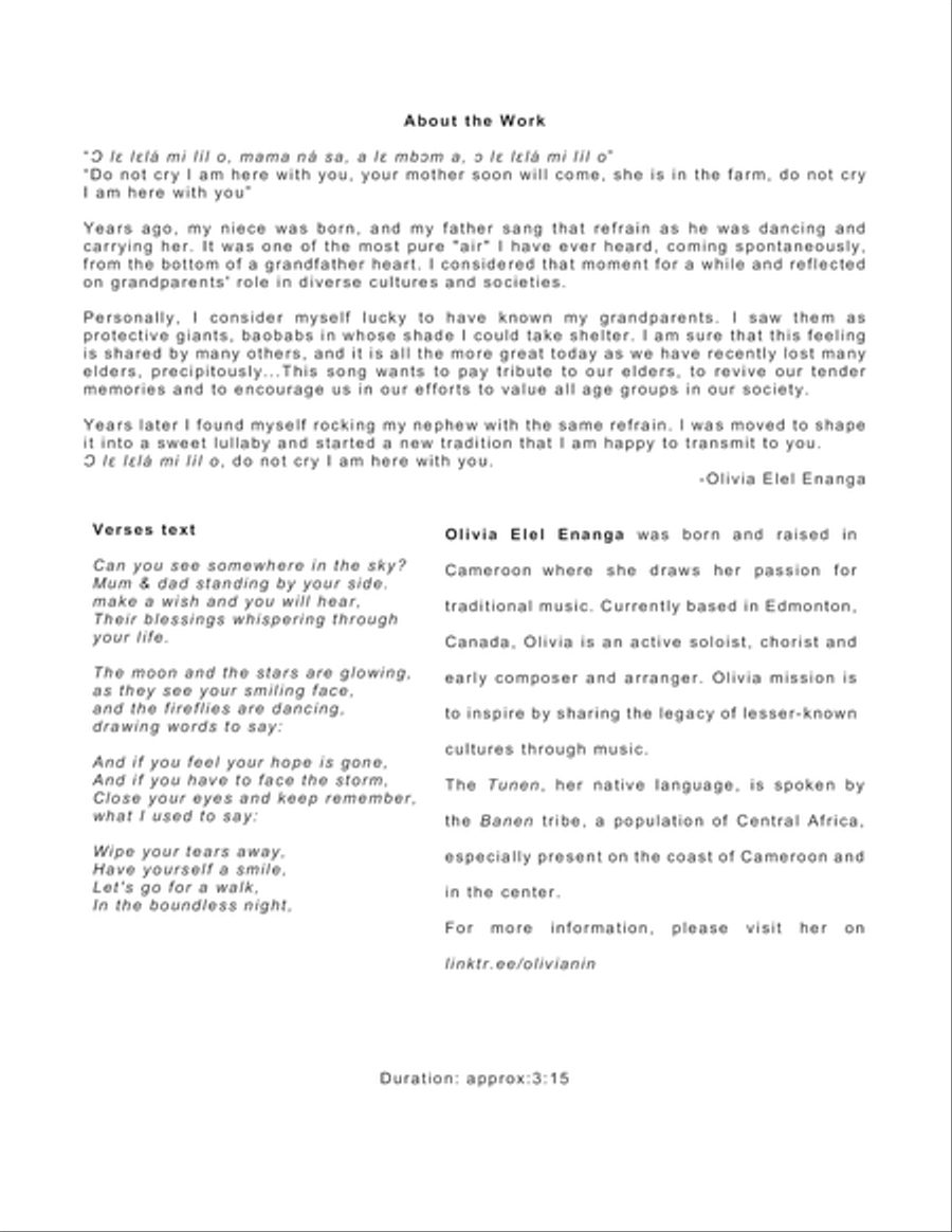Mi Lil (a Tunen lullaby) Small Ensemble scores gallery preview page 2
