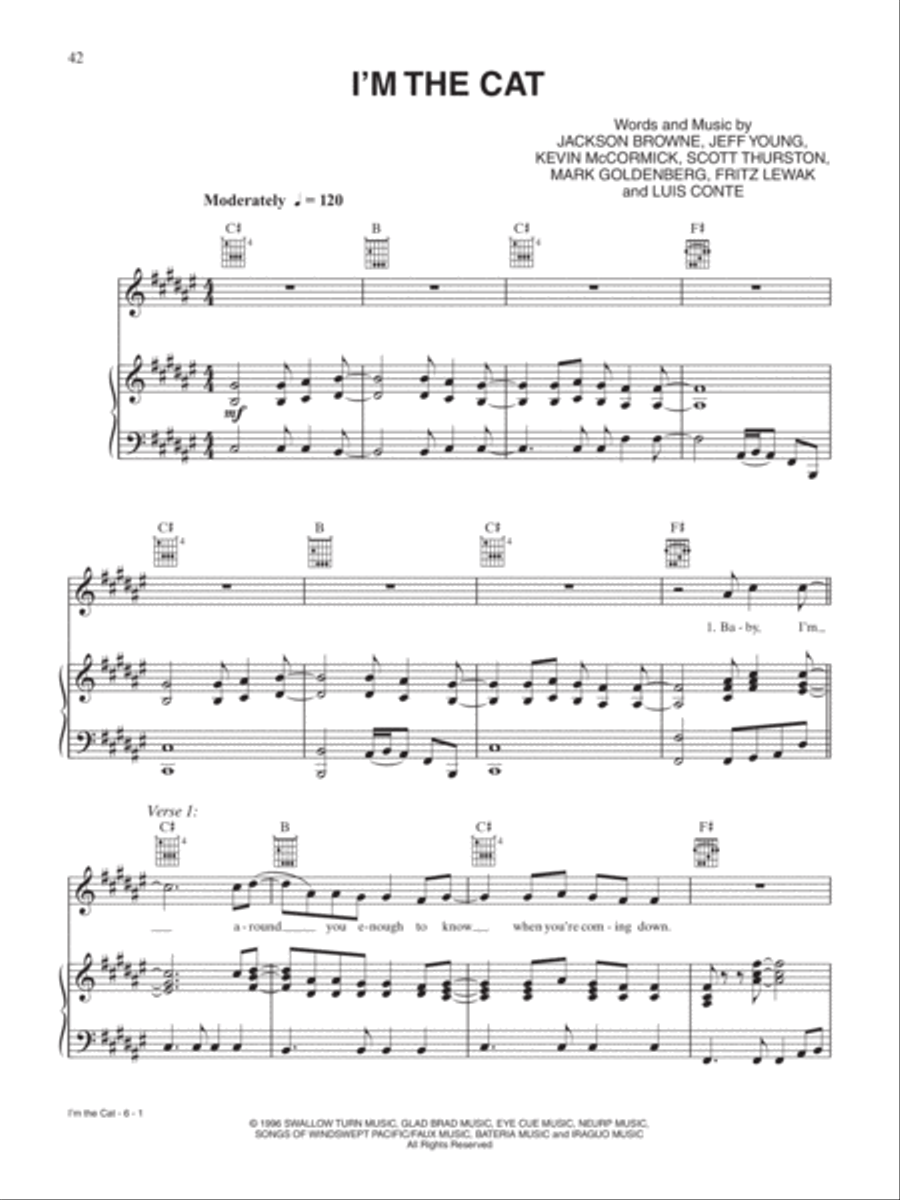 Im the Cat Piano, Vocal, Guitar scores gallery preview page 1