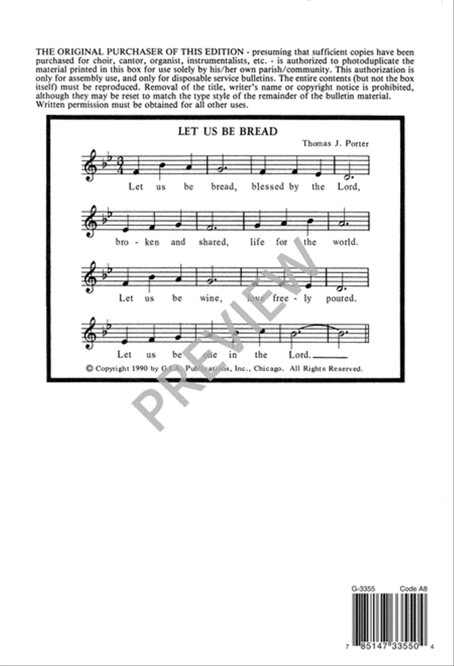 Let Us Be Bread Unison Choir scores gallery preview page 9