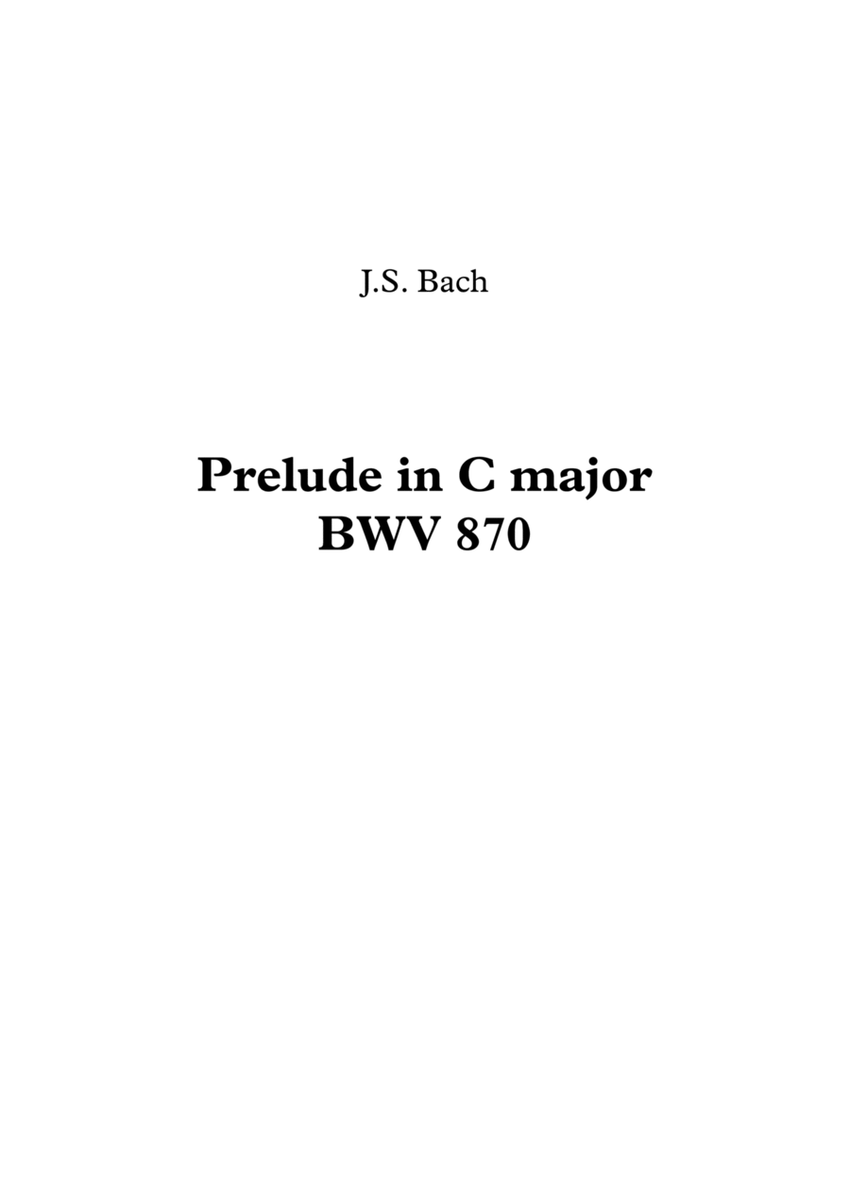 Prelude in C major, BWV 870 - J.S. Bach image number null