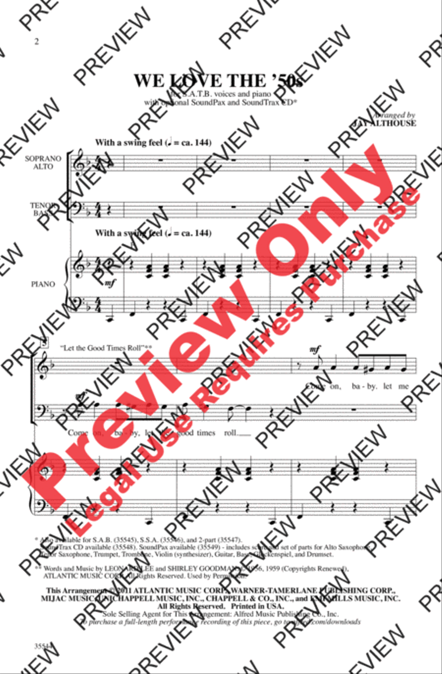 We Love the '50s We Love the '50s 4-Part scores gallery preview page 2