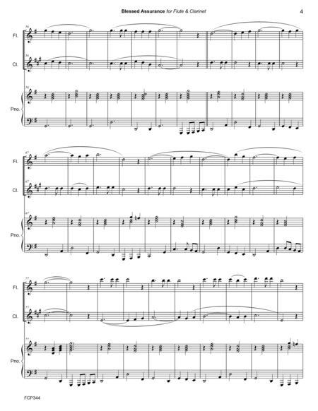 BLESSED ASSURANCE with WHISPERING HOPE - FLUTE and CLARINET with Piano Accompaniment Clarinet - Digital Sheet Music
