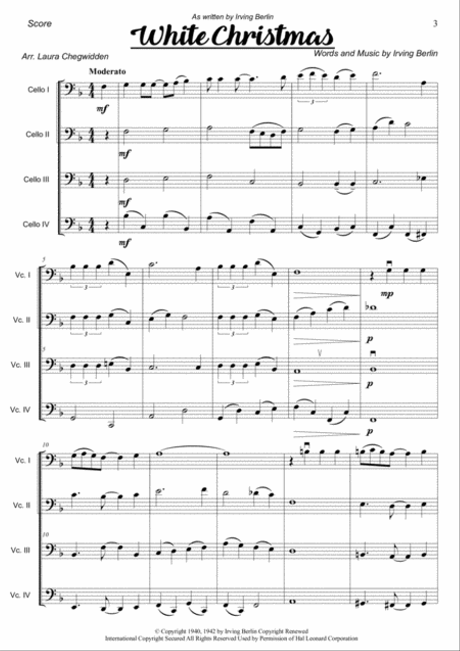 White Christmas String Quartet scores gallery preview page 3