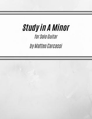 Study in A Minor (for Guitar)
