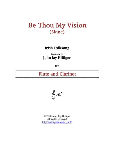 Be Thou My Vision for Flute and Clarinet image number null