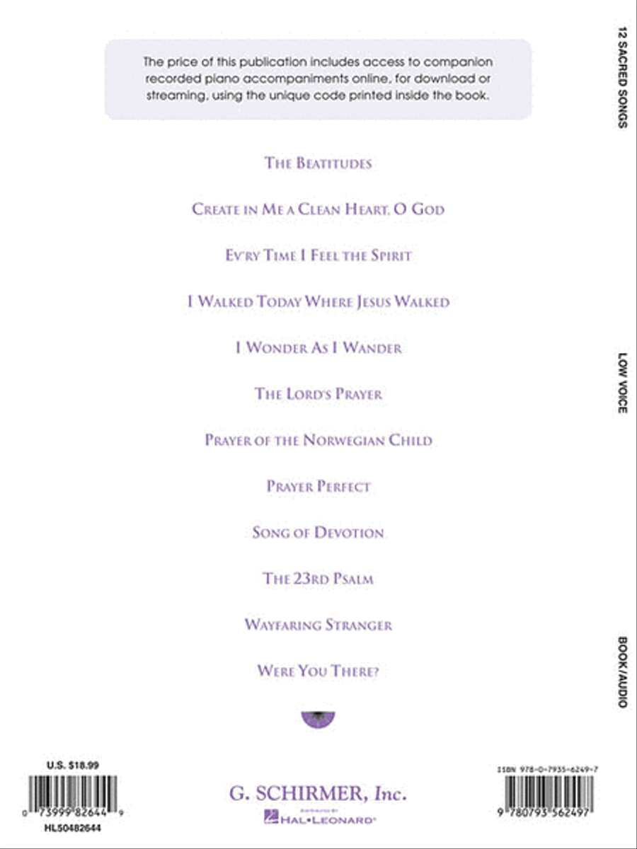 12 Sacred Songs - Low Voice Low Voice scores gallery preview page 2