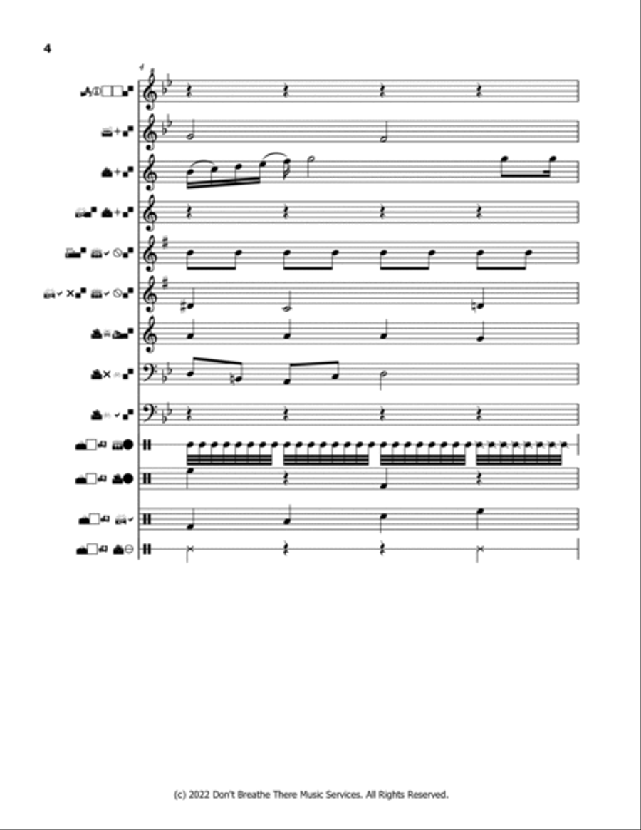 Ode to Bridge Club Concert Band scores gallery preview page 4