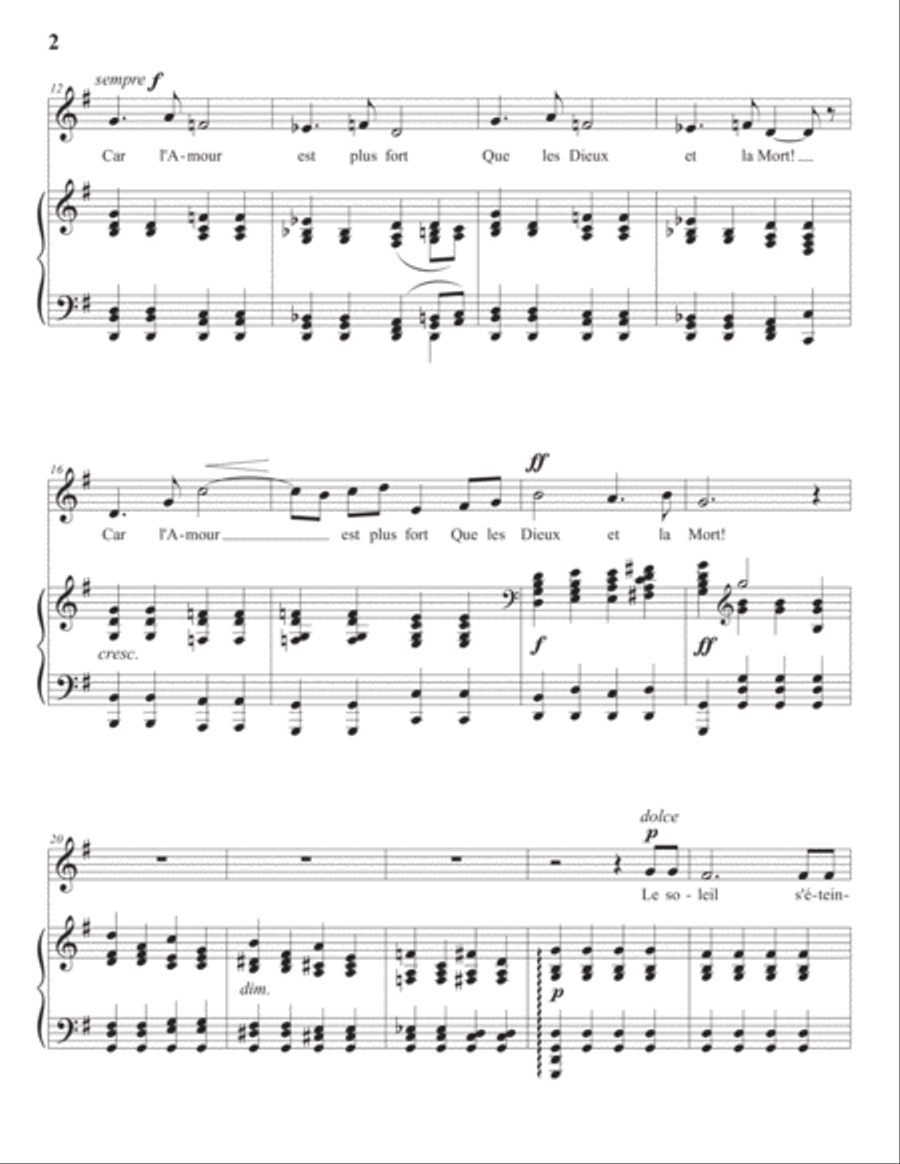 SAINT-SAËNS: Aimons-nous (transposed to G major) Voice scores gallery preview page 3