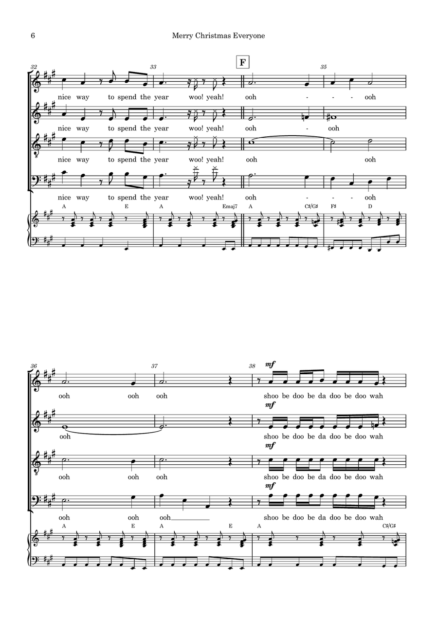 Merry Christmas Everyone 4-Part scores gallery preview page 6