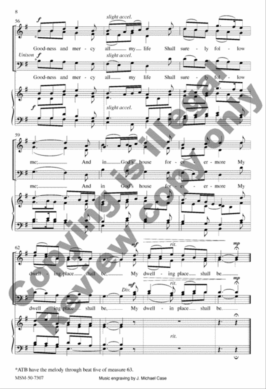 The Lord's My Shepherd, I'll Not Want 4-Part scores gallery preview page 8