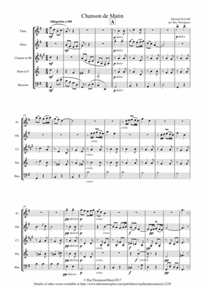 Elgar: Chanson de Matin - wind quintet