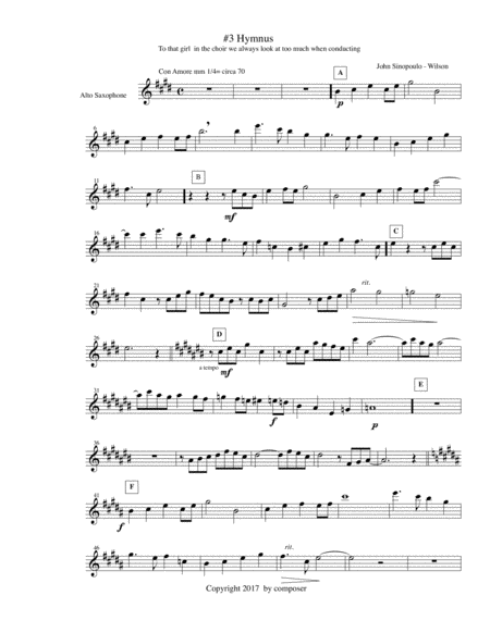 Hymnus #2 from Choir-loft Meditations alto saxophone part