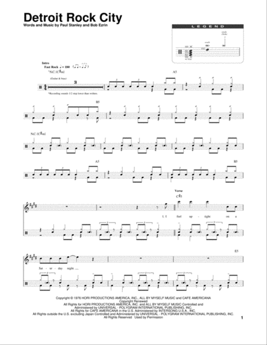 Detroit Rock City Drum Set scores gallery preview page 1