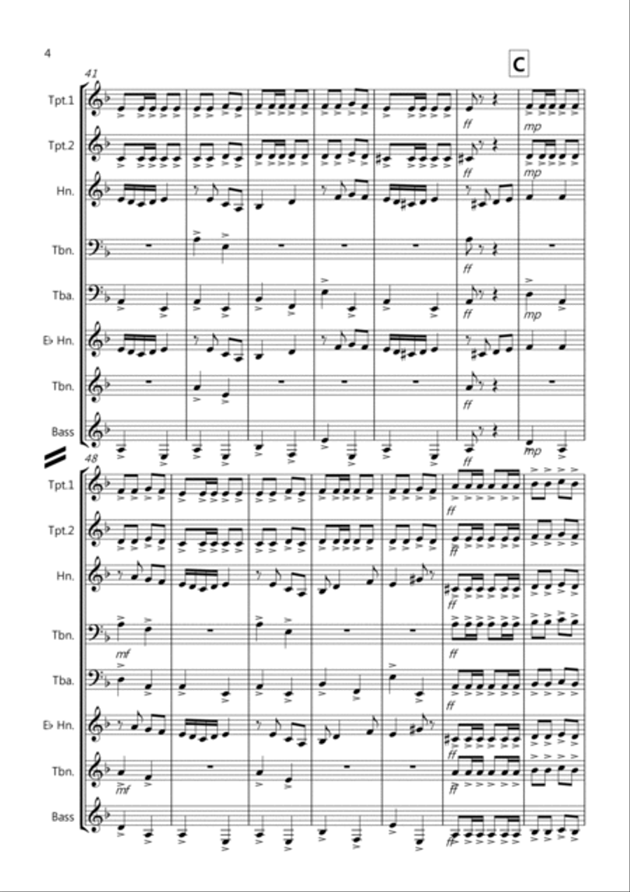 Flamenco Fantastico for Brass Quintet Brass Quintet scores gallery preview page 4