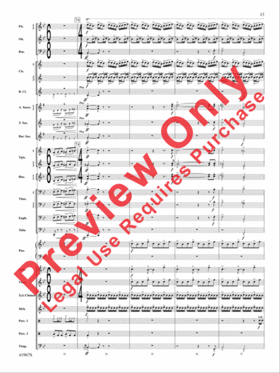 Seven Hills Overture Concert Band scores gallery preview page 14
