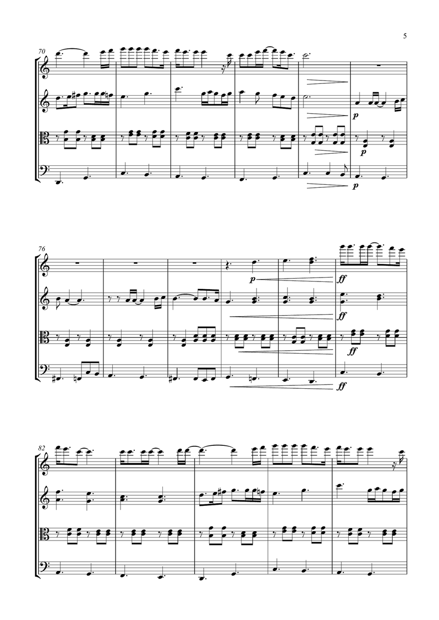 Piano Man String Quartet scores gallery preview page 5