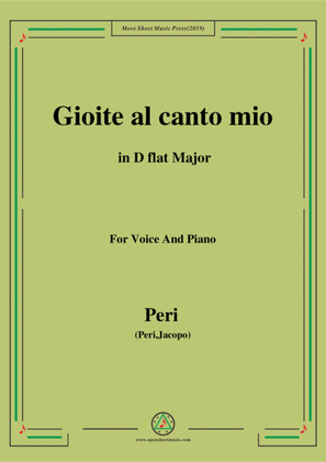 Book cover for Peri-Gioite al canto mio in D flat Major,ver.1,from 'Euridice',for Voice and Piano