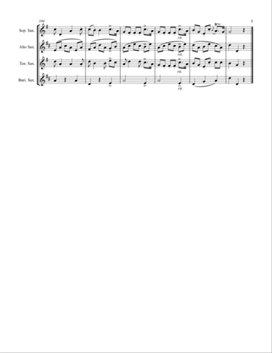 Boccherini - “Minuetto” (for Saxophone Quartet SATB) Saxophone Quartet scores gallery preview page 6
