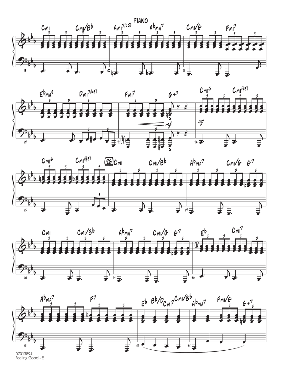 Feeling Good (arr. Rick Stitzel) - Piano Jazz Ensemble scores gallery preview page 2