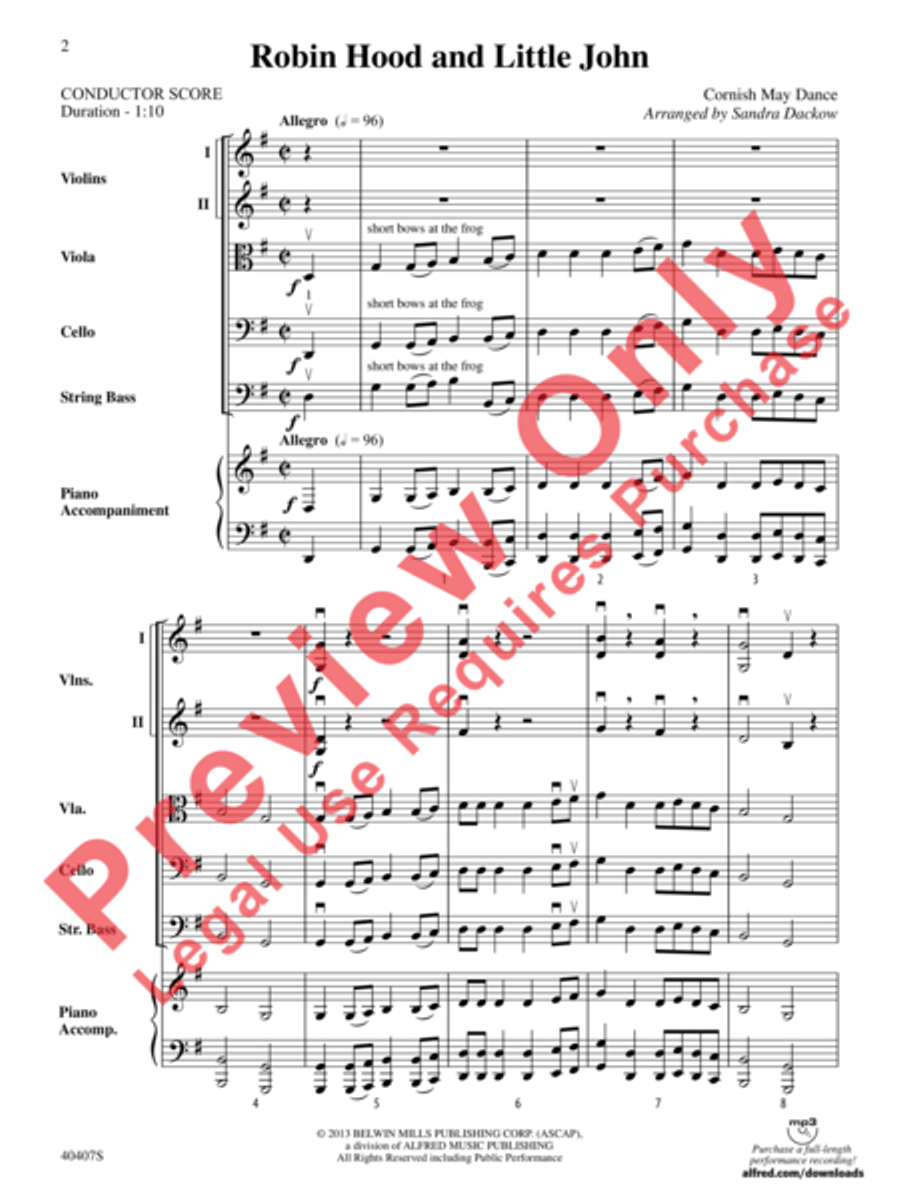 Robin Hood and Little John String Orchestra scores gallery preview page 3