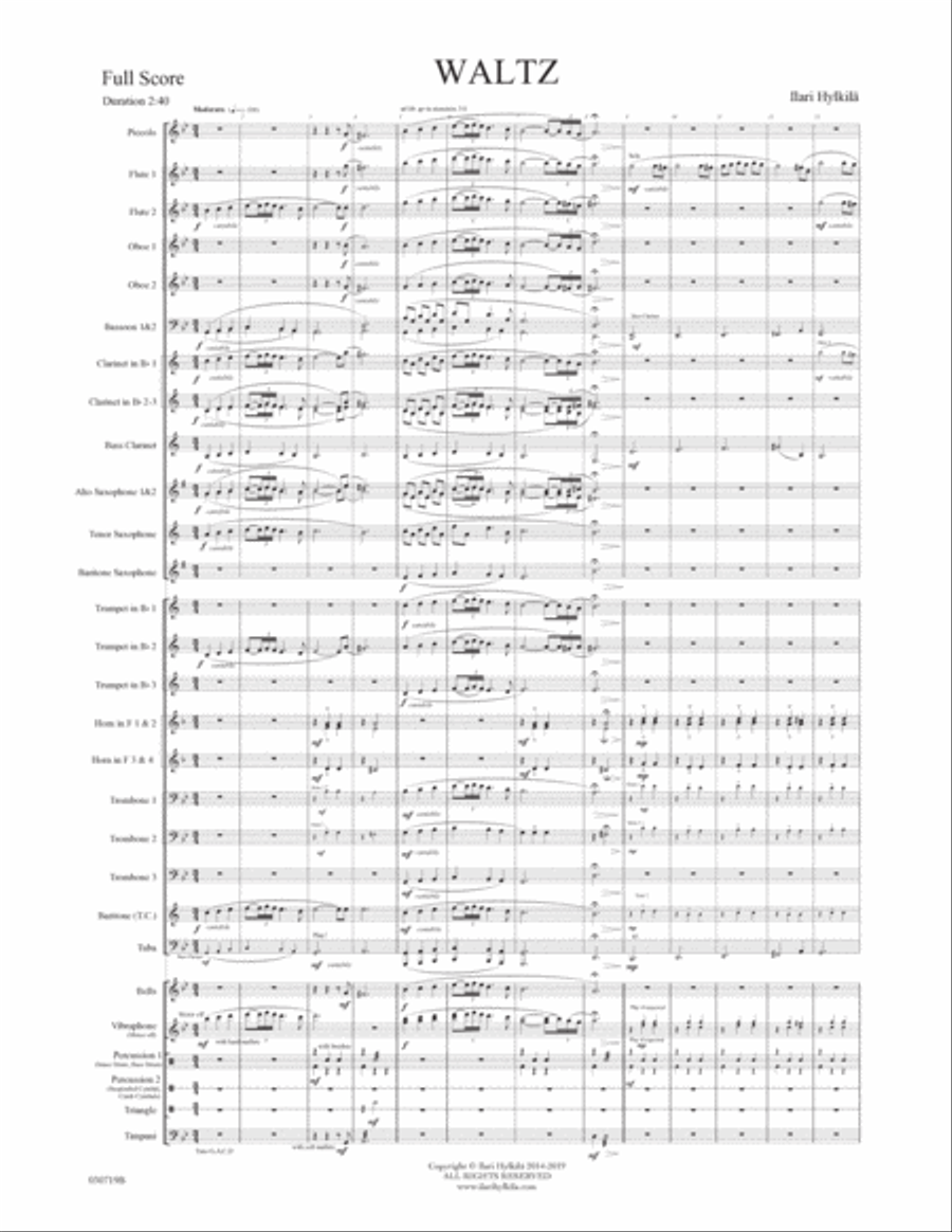 Waltz (for concert band) Concert Band scores gallery preview page 3