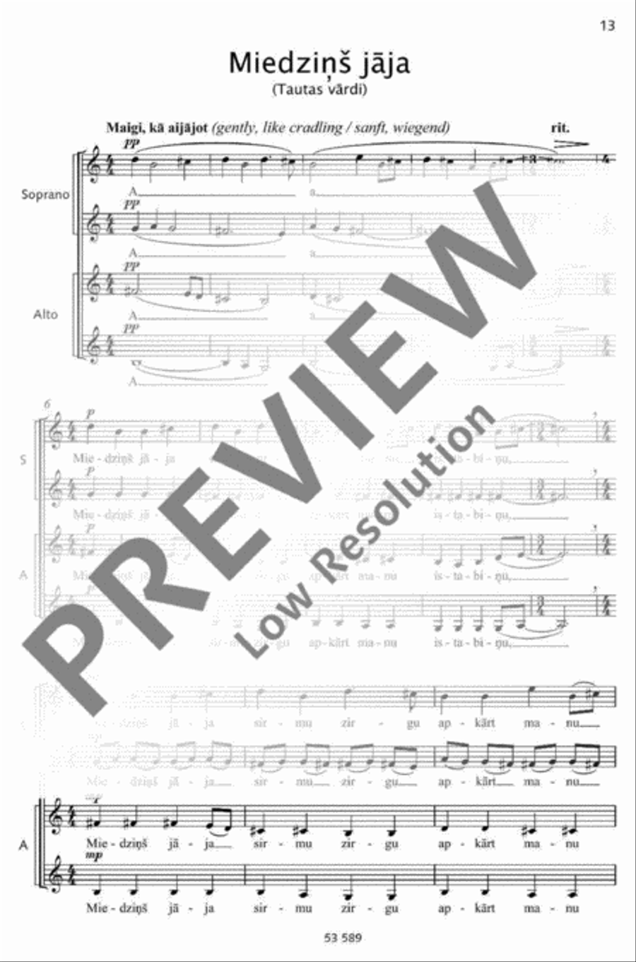 Dzimtene Women's Choir scores gallery preview page 14