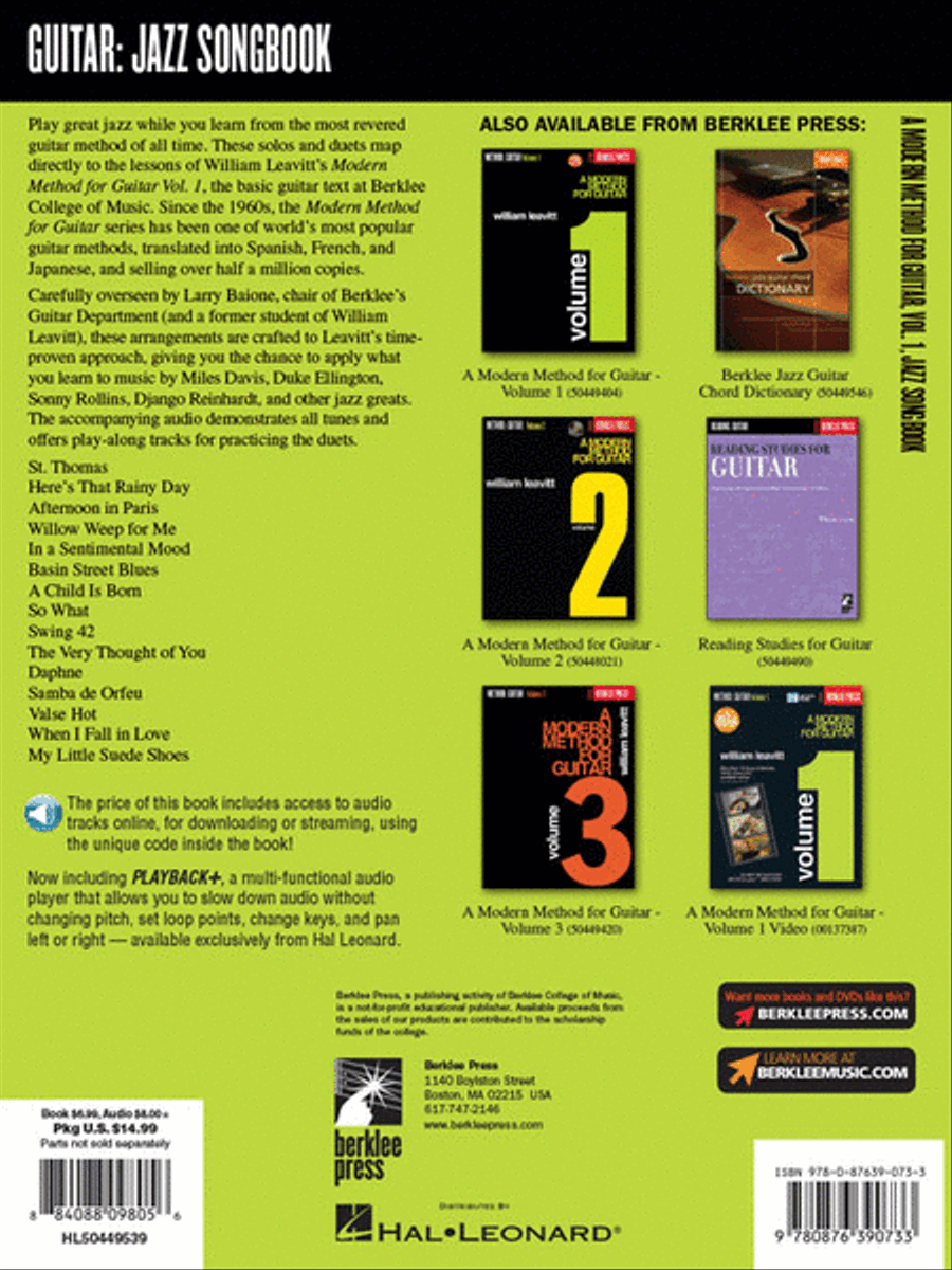 A Modern Method for Guitar – Jazz Songbook, Vol. 1 Electric Guitar scores gallery preview page 6
