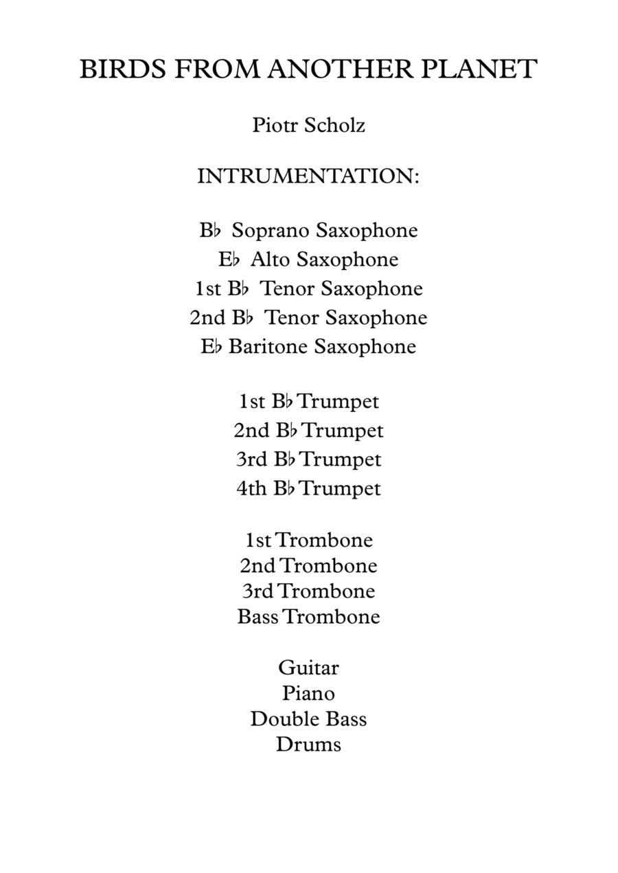 Birds from Another Planet Jazz Ensemble scores gallery preview page 1