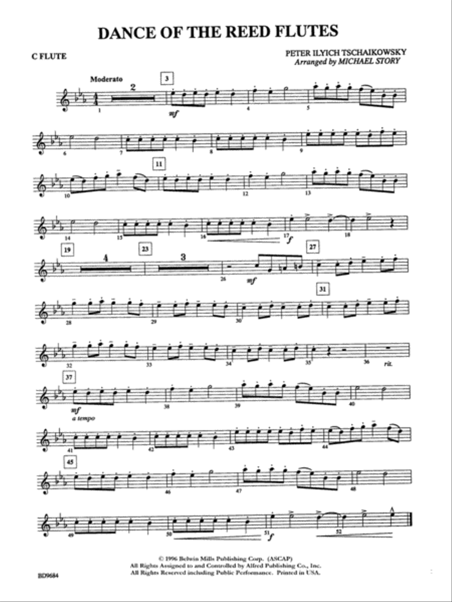 Dance of the Reed Flutes Flute by Peter Ilyich Tchaikovsky