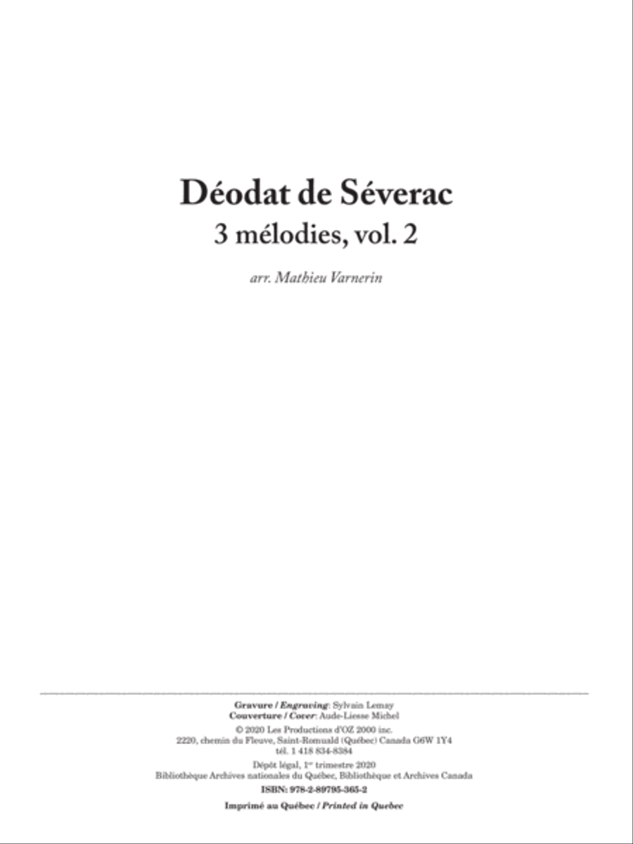 3 mélodies, vol. 2 3 mélodies, vol. 2 Classical Guitar scores gallery preview page 2