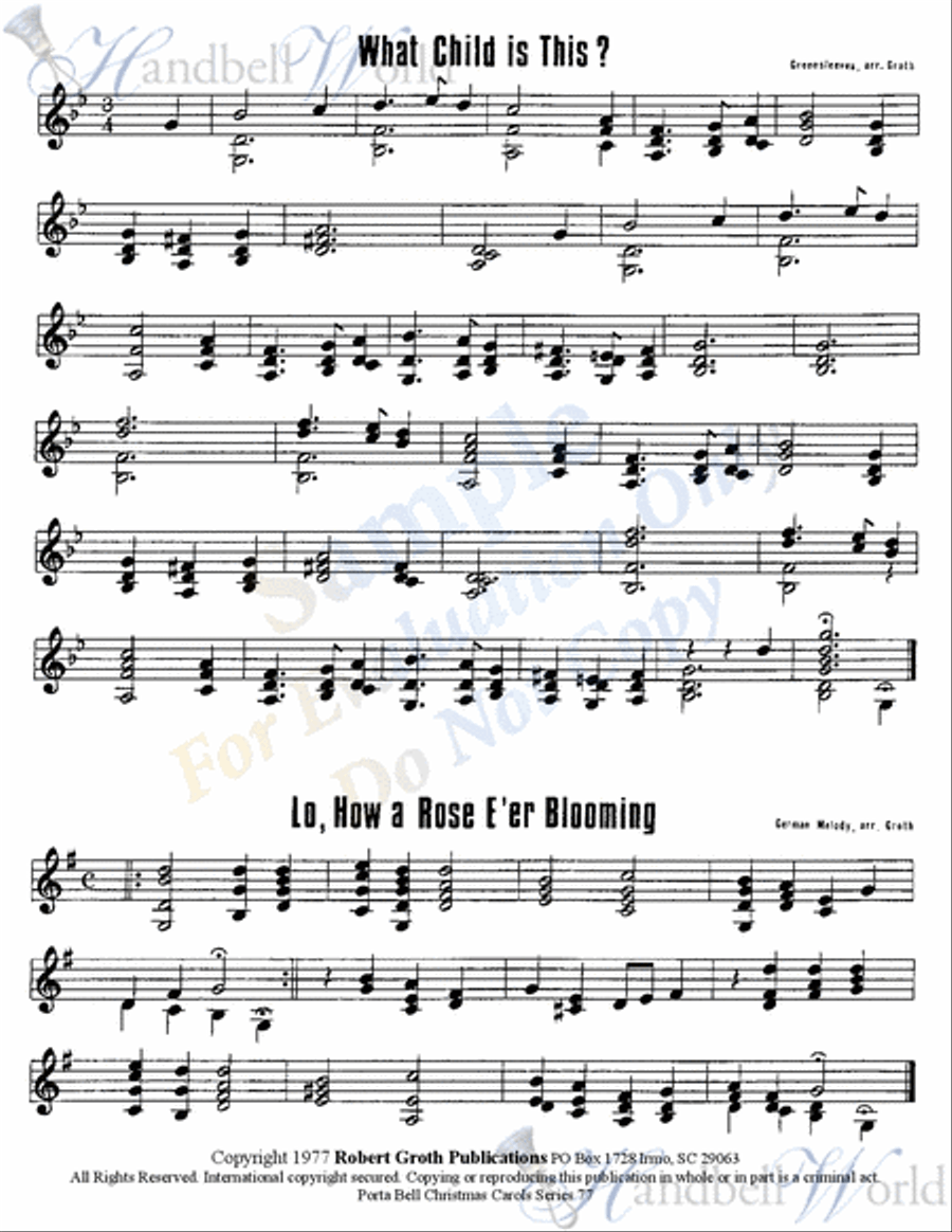 Porta Bell System of Carolling 77 2-Octaves scores gallery preview page 5
