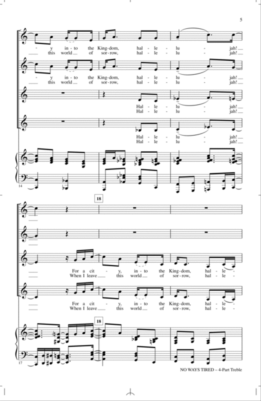 No Ways Tired (arr. Rollo Dilworth) 4-Part scores gallery preview page 3