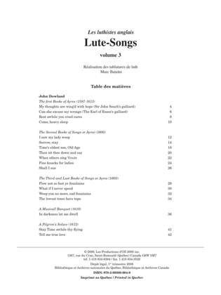 Book cover for Lute-Songs, vol. 3