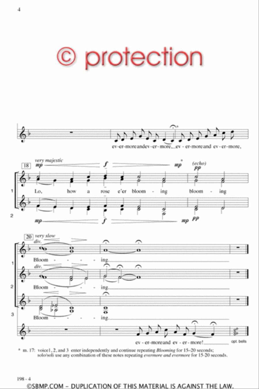 Lo, How a Rose E'er Blooming - SSAA Octavo SSAA scores gallery preview page 4