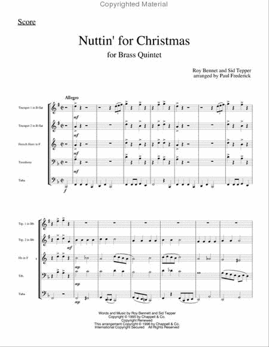 Nuttin' for Christmas Nuttin' for Christmas Brass Quintet scores gallery preview page 2